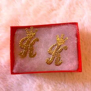 10kt Gold Initial K Earrings